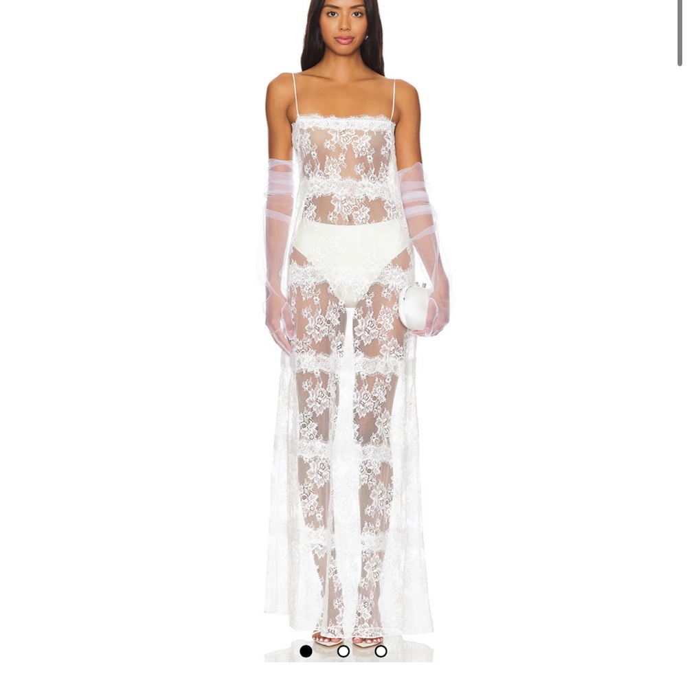 Lovers and Friends x Maggie McDonald white lace dress